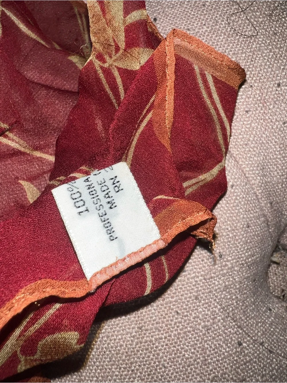 Harold’s silk scarf